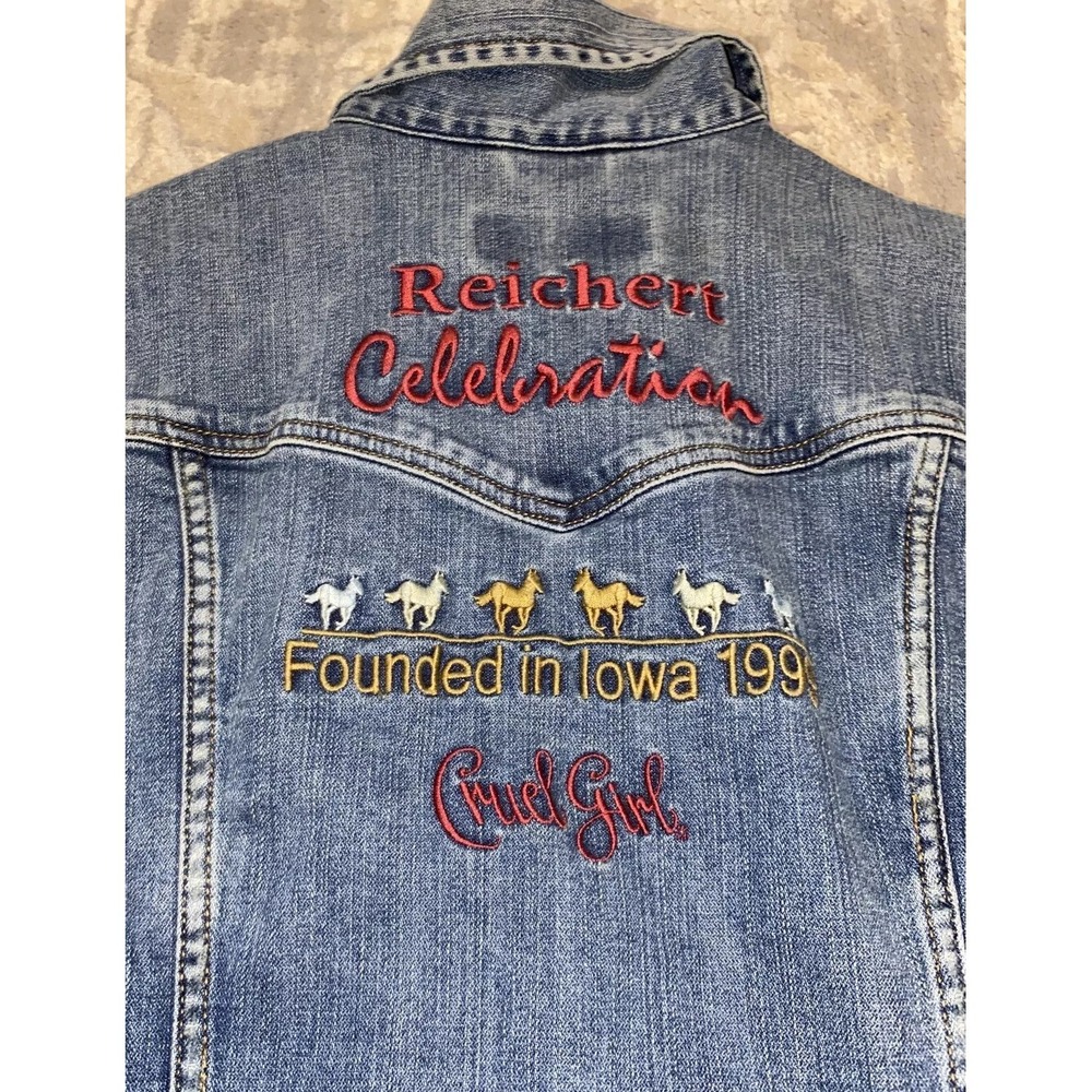New Reichert Celebration Cruel Girl womens Jean jacket Sz medium - Picture 6 of 7